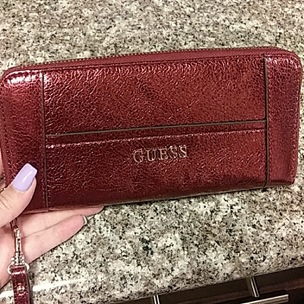 Maroon Guess Wallet/Clutch